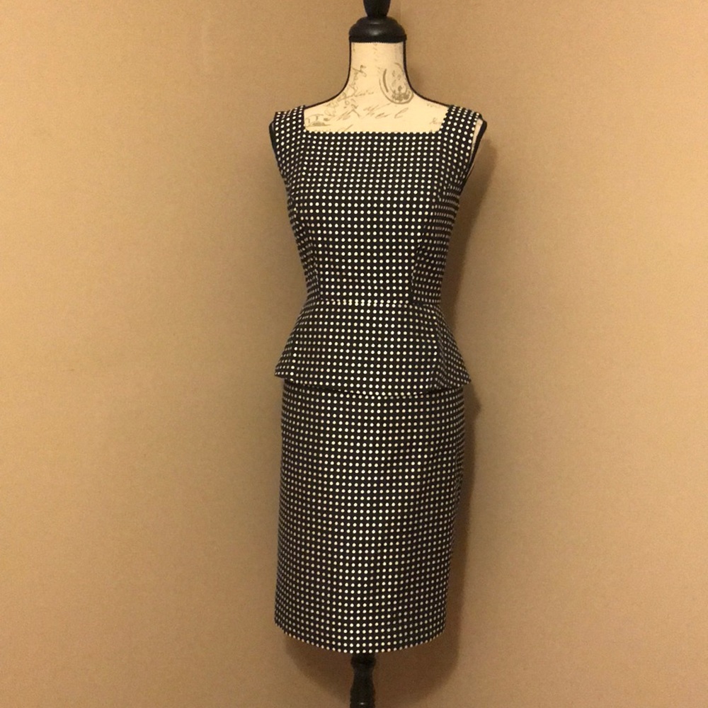 Anne Klein Polka Dotted Peplum Dress -SO FUN! 🙌🏻